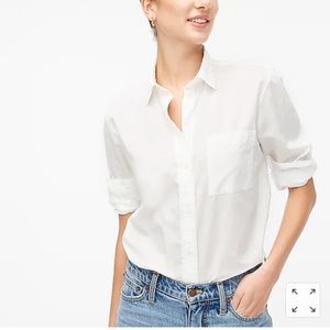 J Crew Factory High-low relaxed button-up top